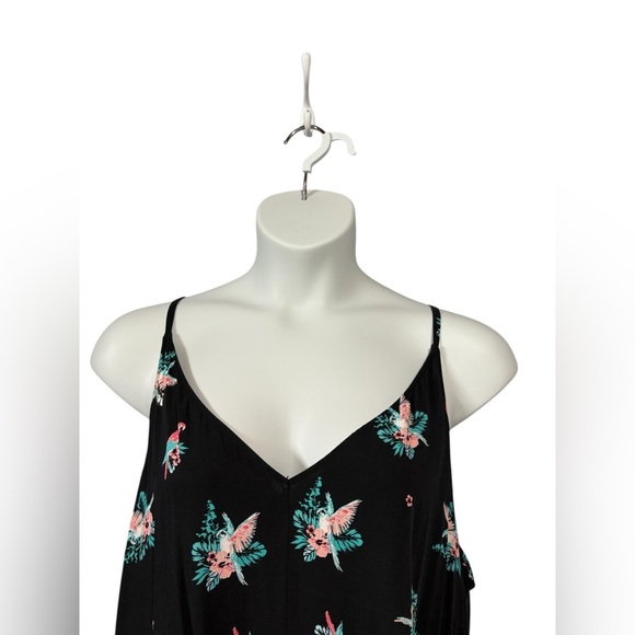 Addition Elle, Plus Size Parrot Floral Dress, 20W, Black, Pink - Picture 3 of 10